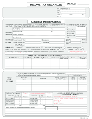 Income Tax Organizer