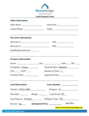 Lock Request Form