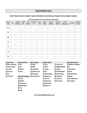 Weekly Headache Tracker