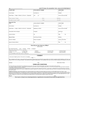 Dental Health Form
