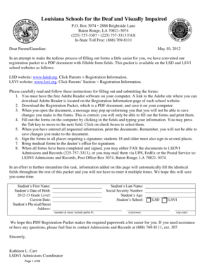Louisiana Student Registration Form