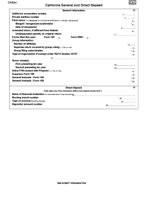 California Exempt Organization Tax Forms