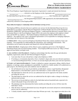 Missouri Self-Directed Supports Fiscal Employer Agent Employment Agreement