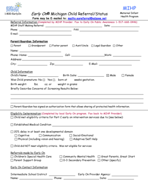Michigan Child Referral Form