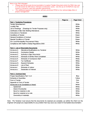 South African Tender Document for Labour Intensive Works