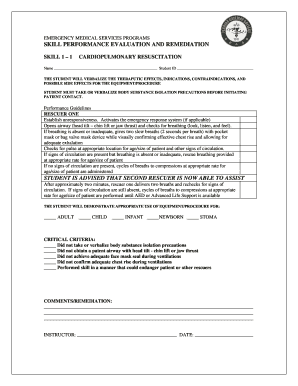 Emergency Medical Services Skill Evaluation Form
