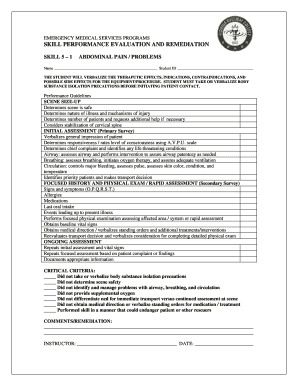 Emergency Medical Services Skill Evaluation Form