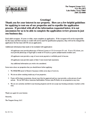 Residential Lease Application