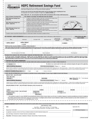 HDFC Retirement Savings Fund Application