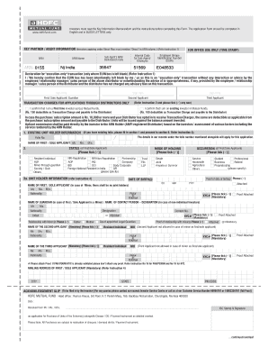 HDFC Mutual Fund Application Form