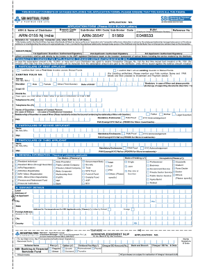 SBI Mutual Fund Application Form