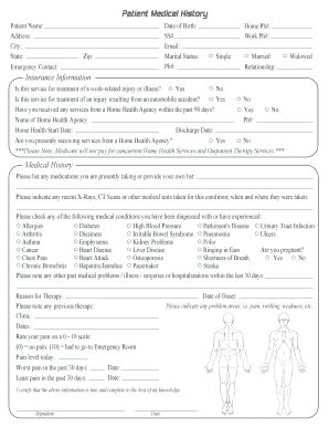 Patient Medical History and Consent Form