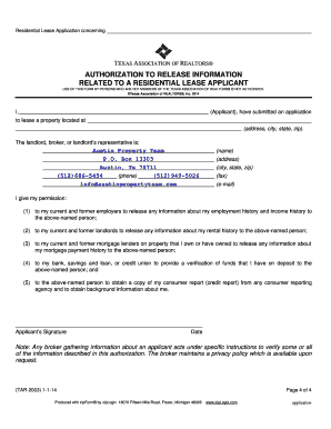 Texas Residential Lease Application