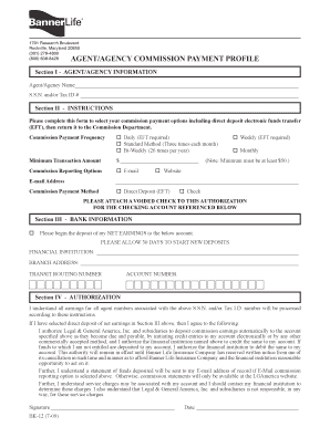 Agent Commission Payment Profile