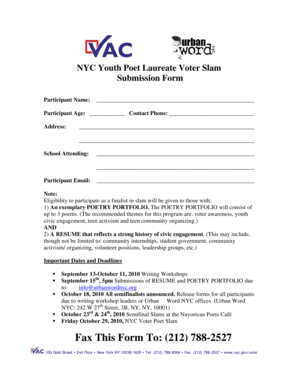 Poet Slam Submission Form - homenycgov