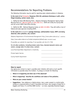 Alabama Water Problem Reporting Guide