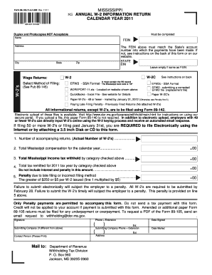 Mississippi Annual W-2 Information Return