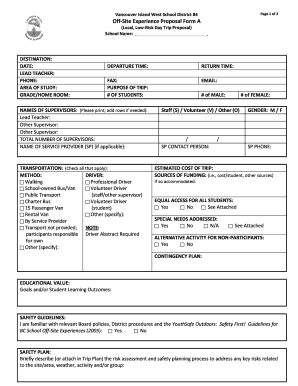 Off-Site Experience Proposal Form