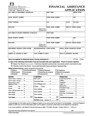 Financial Assistance Application