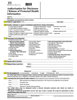 Authorization for Disclosure of Protected Health Information
