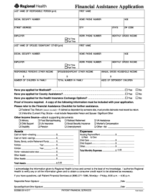 Financial Assistance Application