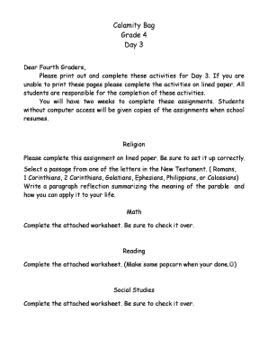 Grade 4 Day 3 Homework Packet