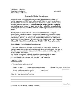 Medical Non-adherence Form