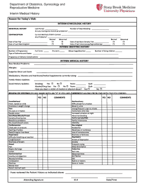 Interim Medical History Form