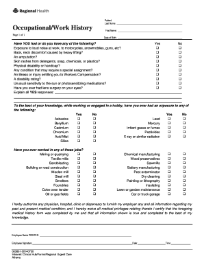 Employee Medical History Form