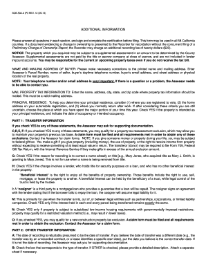 California Preliminary Change of Ownership Report