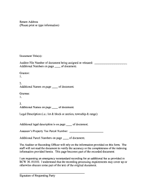 Washington State Document Recording Request