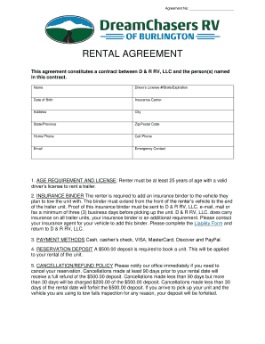 RV Rental Agreement