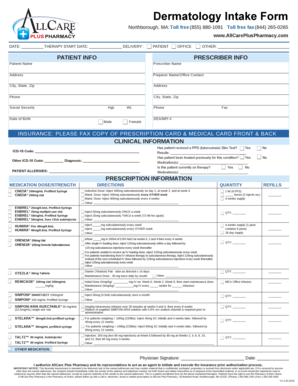 Dermatology Intake Form