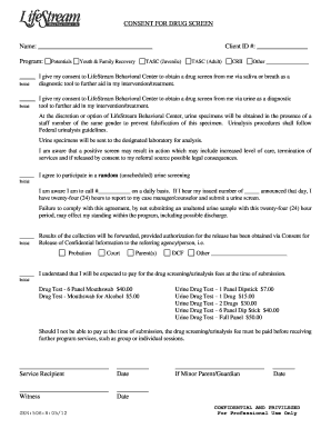 Consent for Drug Screen
