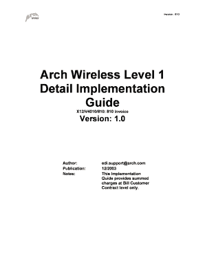 Arch Wireless Level 1 Detail Implementation Guide