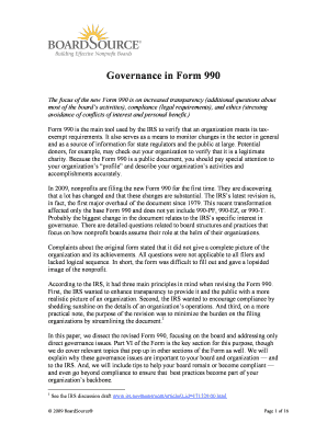 IRS Form 990 Governance Guide