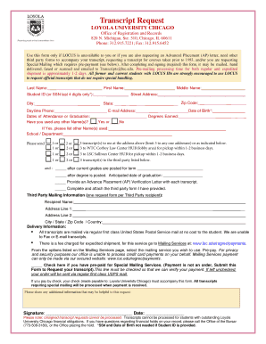 Transcript Request Form