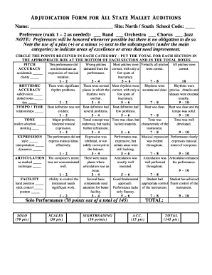 Music Performance Evaluation Form