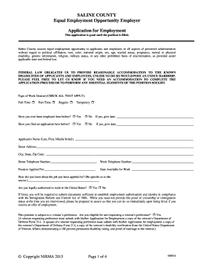Saline County Employment Application