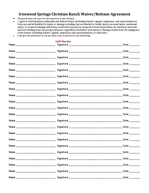 Liability waiver form - snotubing liability release form