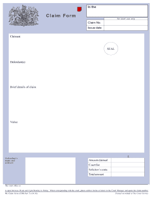N1 Claim Form for Court Use