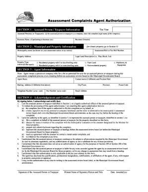 Assessment Complaints Agent Authorization