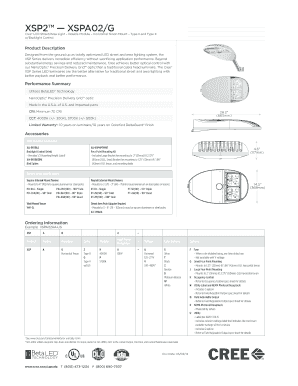 Cree XSP Series LED StreetArea Spec Sheet XSP2 LED Street Light Luminaire XSP Series Luminaire Spec Sheets Safety mounting electrical wiring adjusting light output Learn More