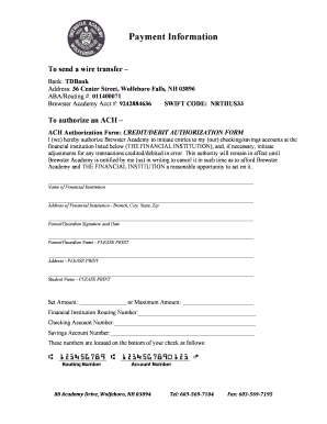 ACH Authorization Form
