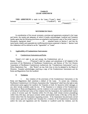 Lease Addendum for Condominium