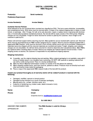 RMA Request Form