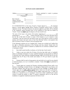 Duplex Lease Agreement
