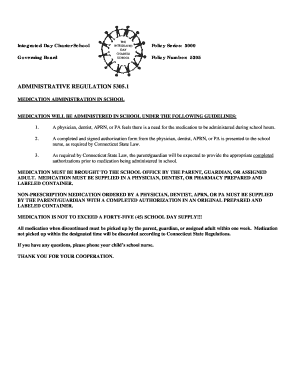 Medication Administration Policy and Forms