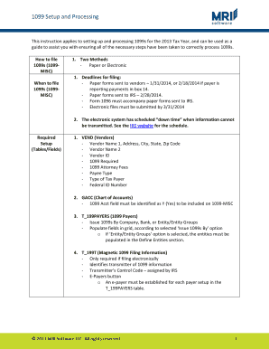 1099-MISC Form Setup and Processing Guide