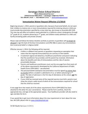 California Immunization Waiver Request